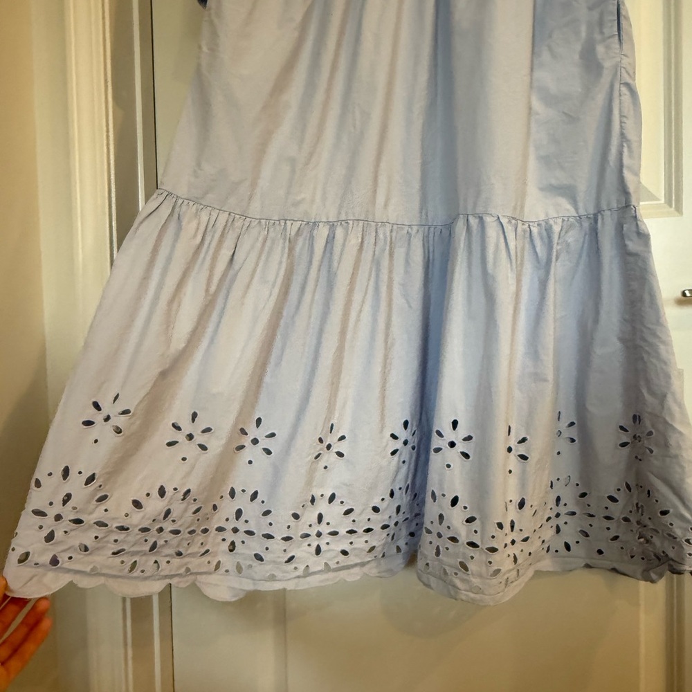 Maeve Bettina Tiered Shirt Dress-Light Blue Eyelet - Picture 11 of 15